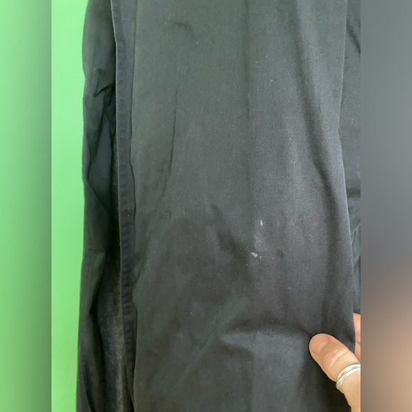 Vintage 80s A Trigere Coat trench black grey wool layered coat high collar - Picture 6 of 16